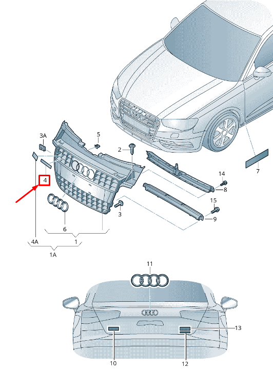 new audi a5 sportback 8t radiator grille nameplate 8t0853736g2zz original