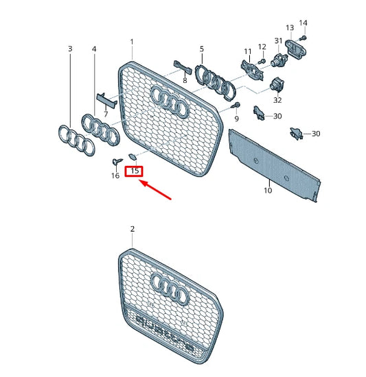 NEW AUDI RS7 SPORTBACK 4G RIGHT GRILLE COVER CAP 4G8807156A01C