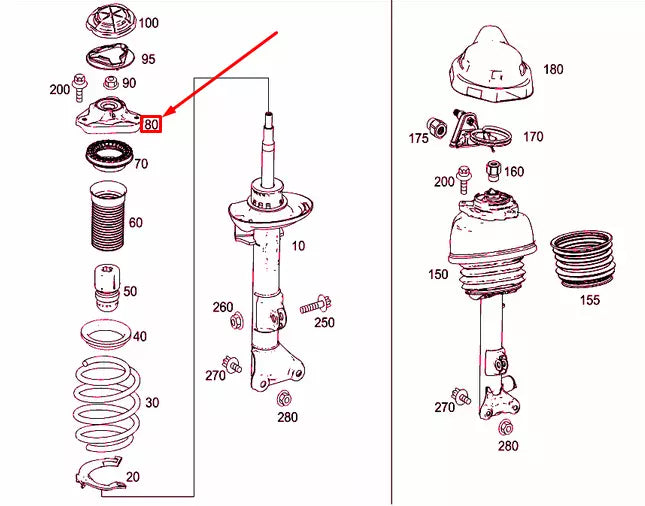 NEW MERCEDES-BENZ E W212 FRONT SPRING STRUT SUPPORT BUSHING A2123230020 ORIGINAL