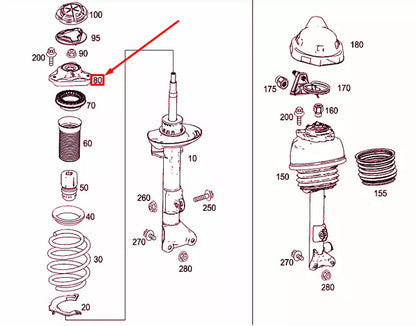 NEW MERCEDES-BENZ E W212 FRONT SPRING STRUT SUPPORT BUSHING A2123230020 ORIGINAL