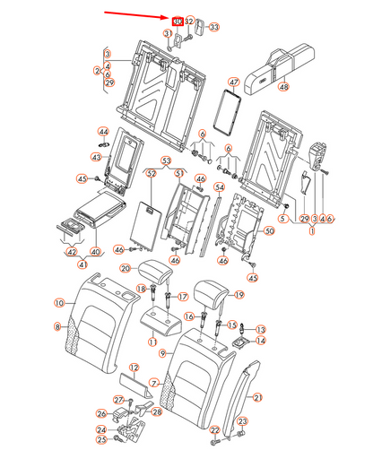 NEW AUDI A4 B8 REAR LEFT CHILD SEAT ATTACHMENT HOLDER 8K9887269 ORIGINAL