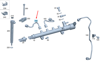 new mercedes-benz vito w447 fuel injection pressure pipe a6510704833 original
