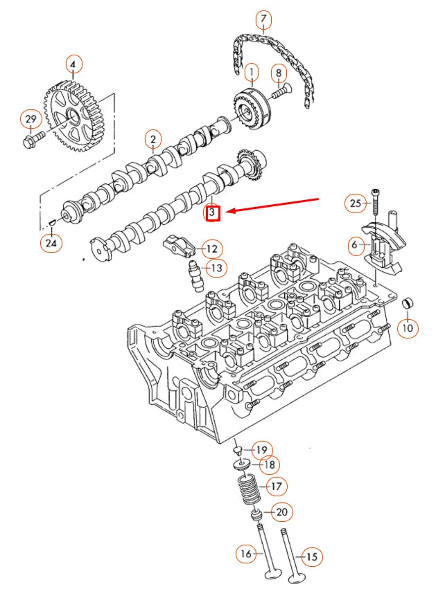 NEW AUDI A1 MK1 INLET INTAKE CAMSHAFT 06F109101K ORIGINAL