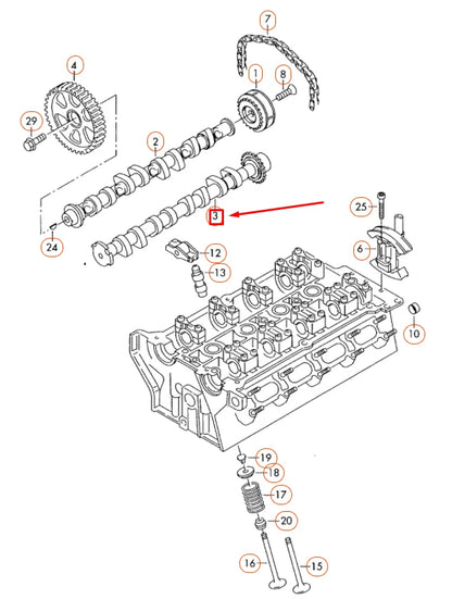 NEW AUDI A1 MK1 INLET INTAKE CAMSHAFT 06F109101K ORIGINAL