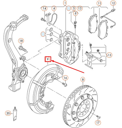 NEW AUDI RS5 QUATTRO 8T FRONT LEFT BRAKE DISC COVER PLATE 8T0615311B ORIGINAL