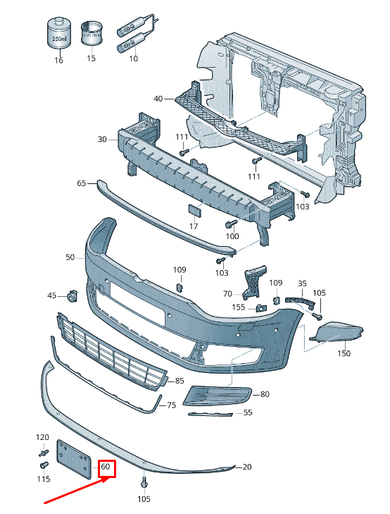 NEW VW SHARAN 7N FRONT BUMPER LICENSE PLATE HOLDER 7N08072879B9 ORIGINAL