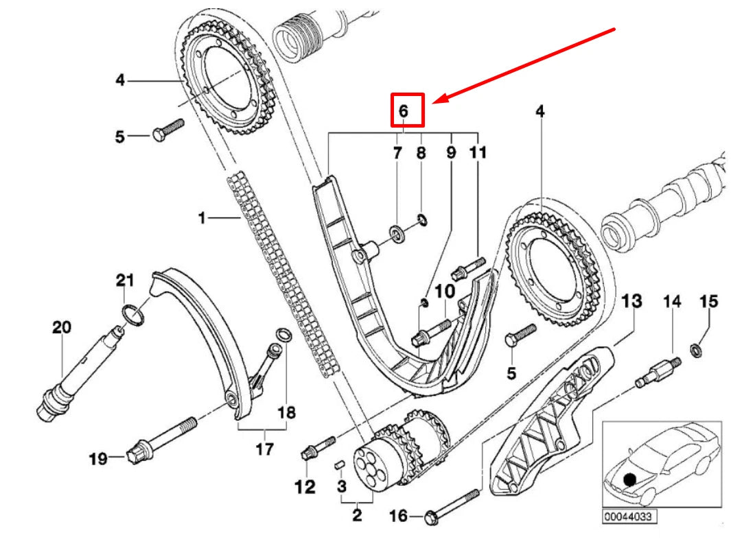 NEW BMW Z8 ROADSTER E52 LOWER TIMING CHAIN GUIDE RAIL 1406366 11311406366