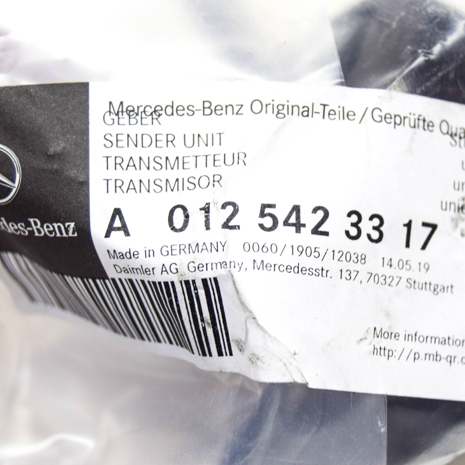 NEW MERCEDES BENZ E W210 THROTTLE POSITION SENSOR A0125423317 ORIGINAL