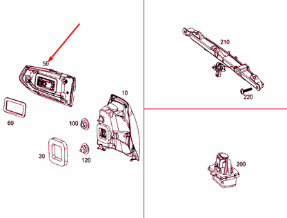 new mercedes-benz e t-model s213 rear right inner tail light a2139069600