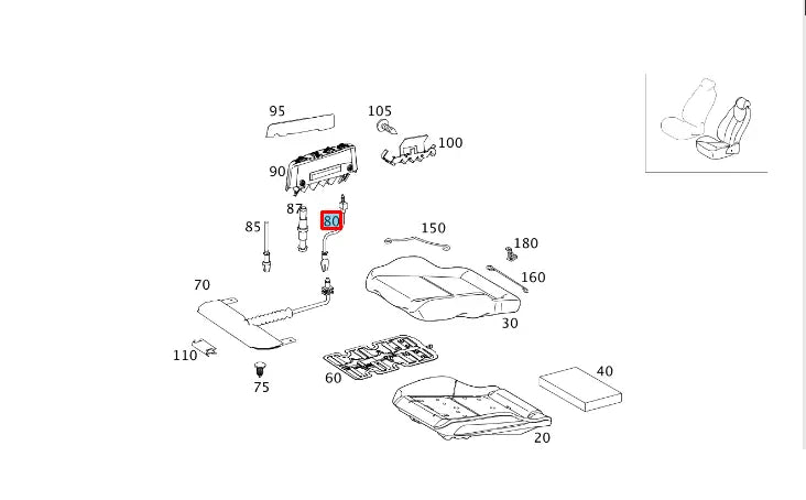 NEW MERCEDES-BENZ C W204 FRONT RIGHT SEAT CONNECT HOSE A0008002015 ORIGINAL