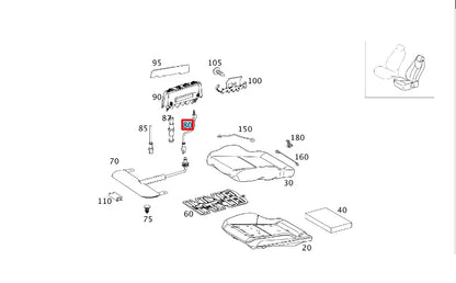 NEW MERCEDES-BENZ C W204 FRONT RIGHT SEAT CONNECT HOSE A0008002015 ORIGINAL