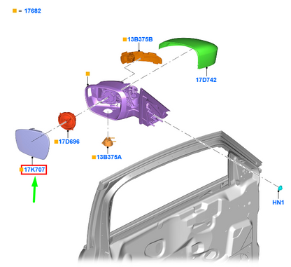 new ford galaxy mk3 front left door mirror glass lhd 2428237 original