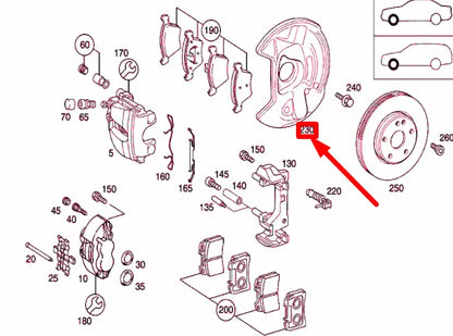 NEW MERCEDES-BENZ E W210 FRONT RIGHT BRAKE DISC PROTECTION A2104212820 ORIGINAL