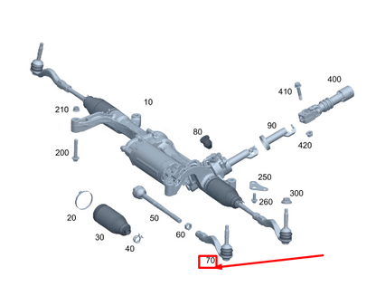 new mercedes-benz eqs v297 outer left steering tie rod end a2974604601 original