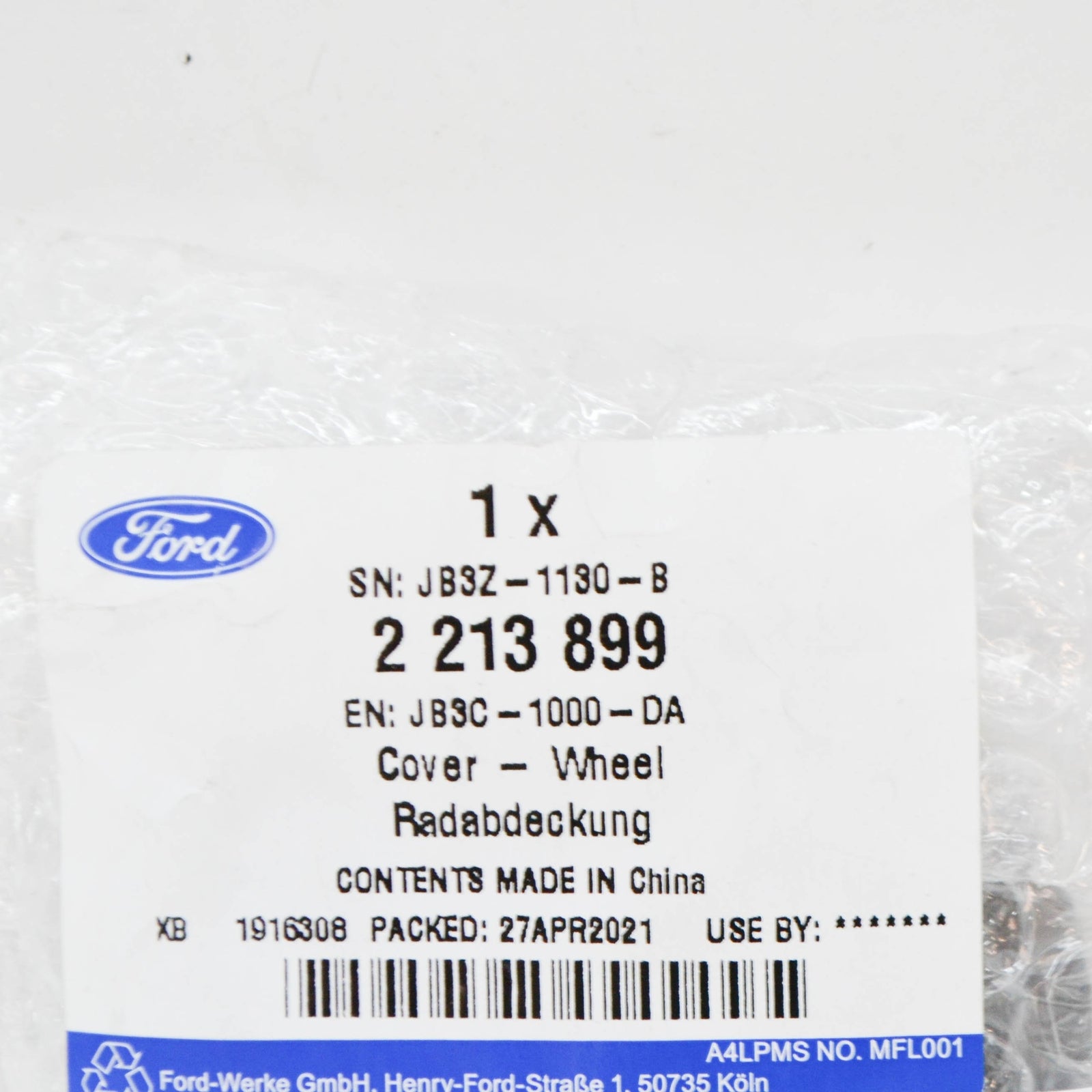 new ford ranger t6 mk3 wheel centre cap cover 2213899 jb3c-1000-da original