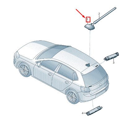 NEW VW POLO 6R ANTENNA BASE 6C00355015FQ 6C0035501 5FQ ORIGINAL
