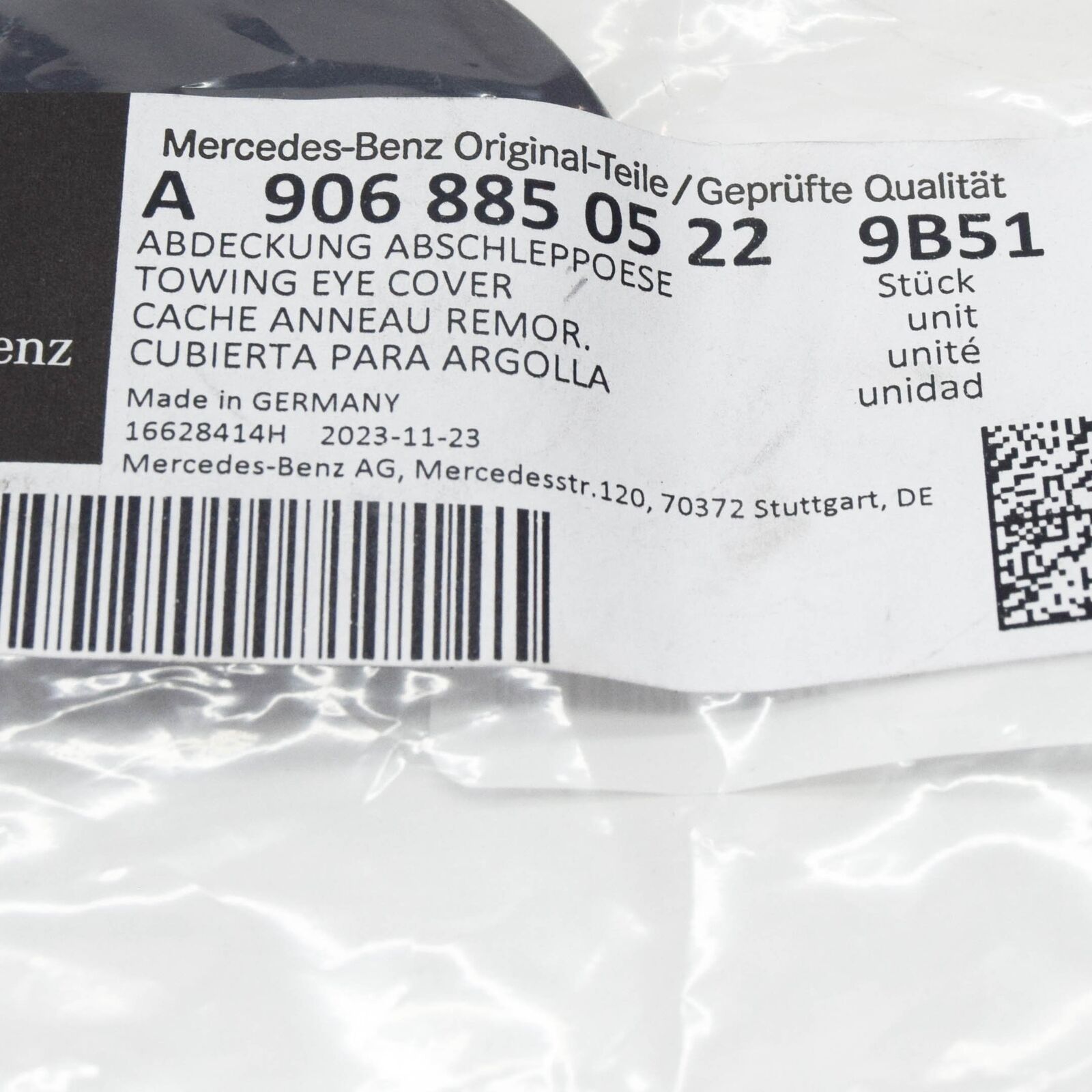 NEW MERCEDES-BENZ SPRINTER 906 TRAILER TOW CAP COVER A90688505229B51 ORIGINAL