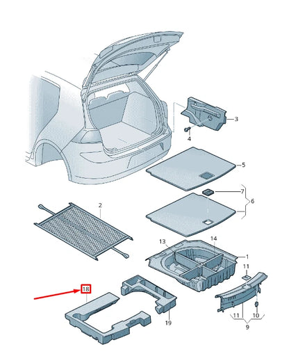 NEW VOLKSWAGEN GOLF MK7 REAR TRUNK BOOT SURROUND FOAM 5G6864471B 2019 ORIGINAL