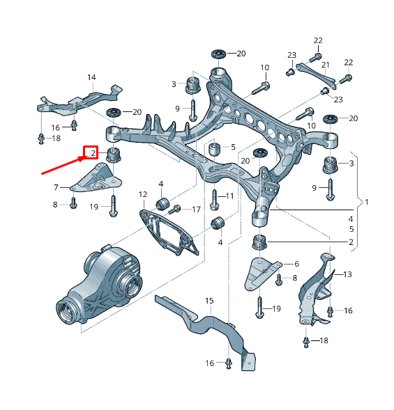 new audi a8 4h rear suspension crossmember insulator 4h0505145a original