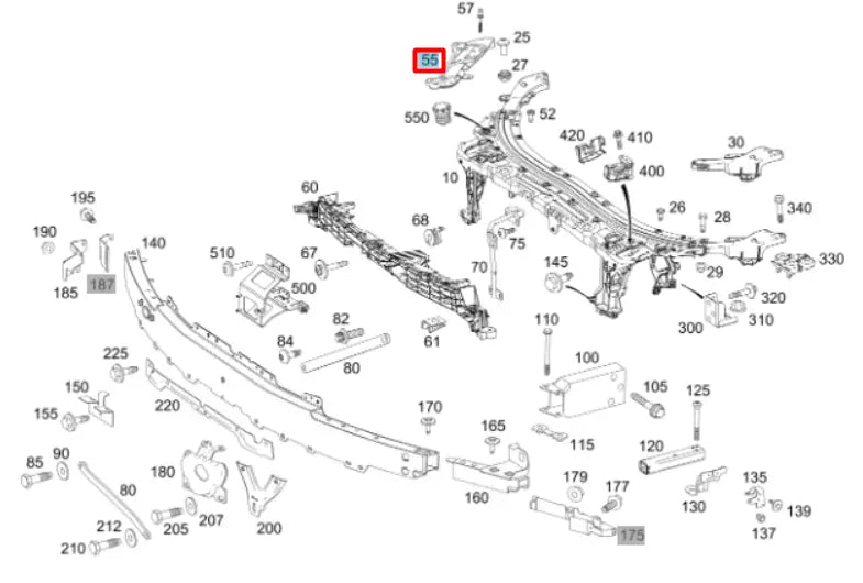 NEW MERCEDES-BENZ AMG GT X290 FRONT RIGHT BUMPER BRACKET A2906222200 ORIGINAL