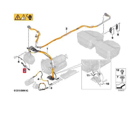 NEW BMW 3 G20 G28 POSITIVE BATTERY TERMINAL POWER HARNESS 61128704696 ORIGINAL