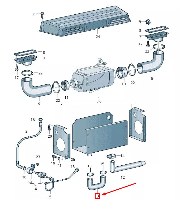 NEW VOLKSWAGEN CRAFTER 2F MK1 AUXILIARY HEATER AIR PIPE 2E0819329