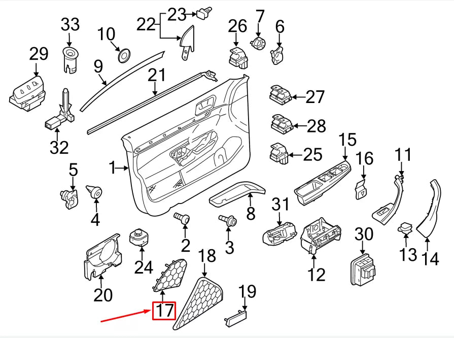 NEW VW EOS 1F FRONT LEFT SPEAKER GRILLE 1Q1868149B82V