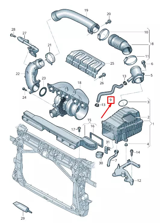 NEW AUDI RS3 ENGINE AIR PIPE 8S0145693B