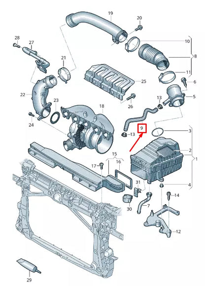 NEW AUDI RS3 ENGINE AIR PIPE 8S0145693B
