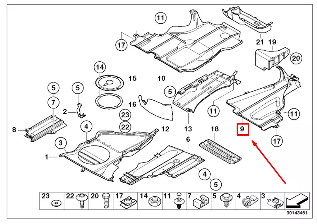 NEW BMW 3 E46 LEFT SPLASH UNDER SHIELD GUARD COVER 8218119 51718218119 ORIGINAL