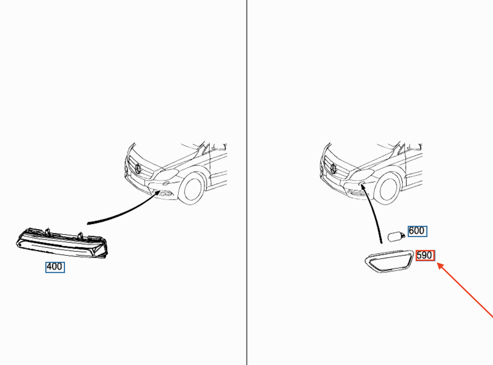 new mb b w242 turn signal light assembly front right a2429060242 original
