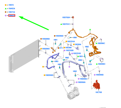 new ford kuga mk3 ac hose pipe tube assy 2405442 lx6h-19n602-sd original
