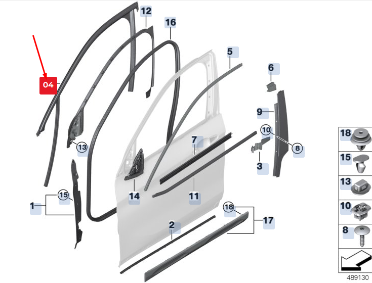 new bmw x2 f39 front right door window guide 51337420806 7420806 original