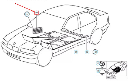 NEW BMW 3 E36 FRONT FLOOR STORAGE PARCEL NET 51472491097 2491097 ORIGINAL