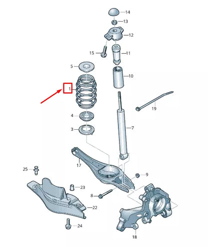NEW AUDI Q3 F3 REAR COIL SPRING 5QF511115DB