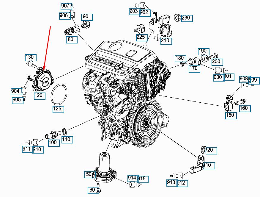 new mercedes-benz vito w447 camshaft adjuster magnet a2761560790 original