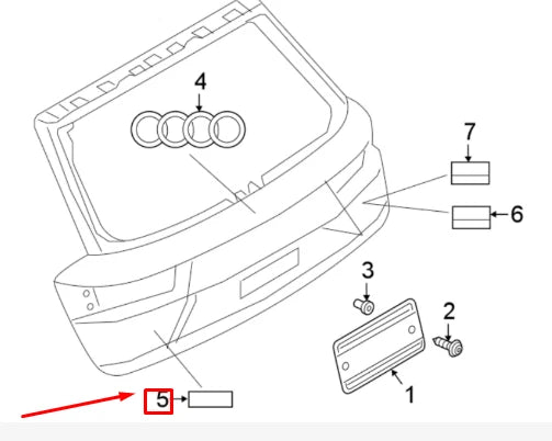 NEW AUDI SQ7 Q7 4M REAR EMBLEM BADGE 4M0853735AT94