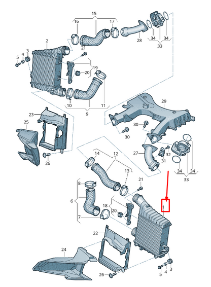 new audi a8 4h intercooler radiator 4h0145805m original