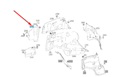 NEW MERCEDES-BENZ E W213 TOP RIGHT HEAT PROTECTION SHIELD A2136808308 ORIGINAL