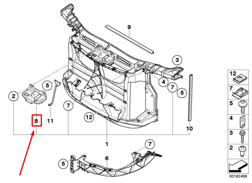 NEW BMW 1 CABRIO E88 FRONT REINFORCEMENT SUPPORT LOCK 51117148759 7148759