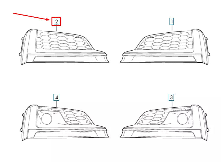 NEW AUDI A5 8W6 FRONT RIGHT AIR GUIDE GRILLE 8W6807682KRU6