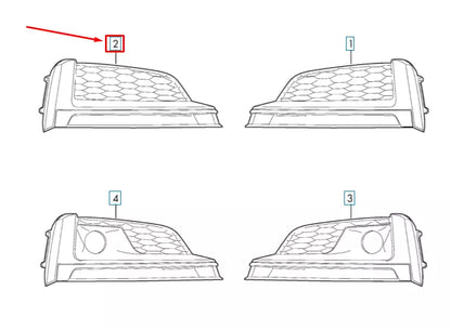 NEW AUDI A5 8W6 FRONT RIGHT AIR GUIDE GRILLE 8W6807682KRU6