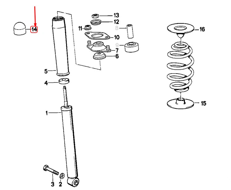 NEW BMW 3 E30 REAR SPRING STRUT PROTECTION CAP 33521119067 1119067 ORIGINAL