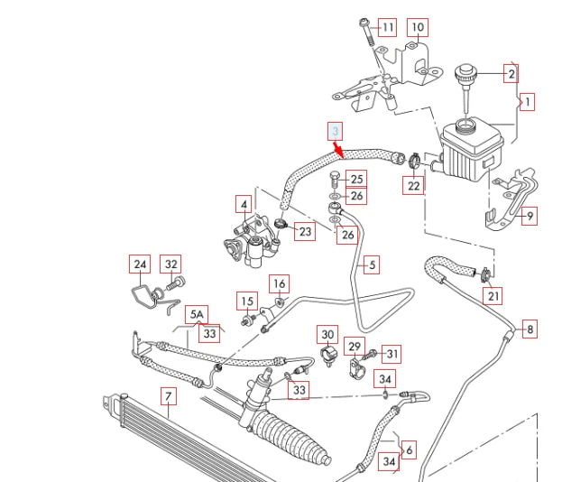 NEW AUDI Q7 4L POWER STEERING PIPE HOSE 4L0422881 2015