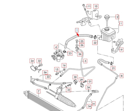 NEW AUDI Q7 4L POWER STEERING PIPE HOSE 4L0422881 2015