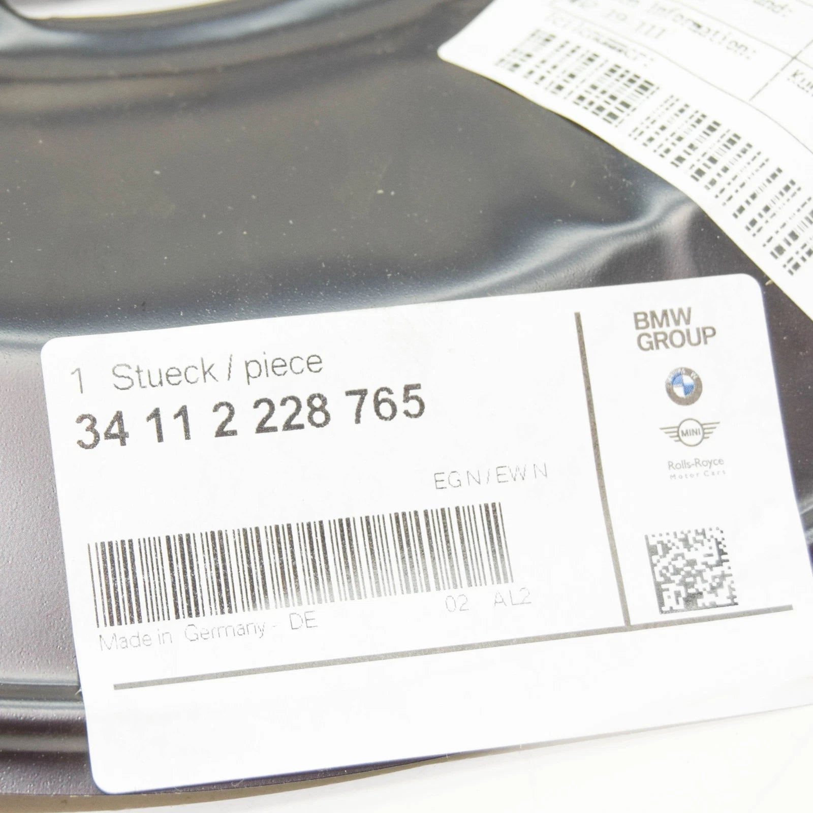 NEW BMW M5 E39 FRONT LEFT WHEEL BRAKE PROTECTION PLATE 34112228765 ORIGINAL