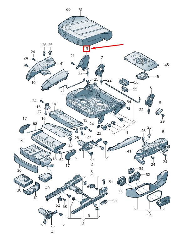 new audi a8 4h front left inner seat frame trim 4h08817936ps original