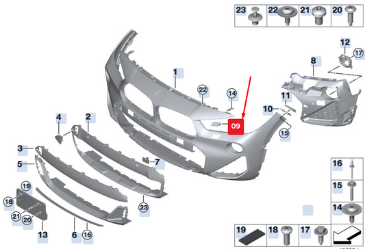 new bmw x2 f39 left headlamp washer cover cap 51118089909 8089909 original