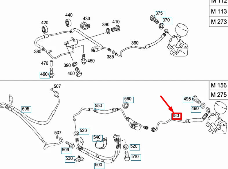 NEW MERCEDES-BENZ SL R230 PUMP TO PULSATION DAMPER LINE A2303208253 ORIGINAL