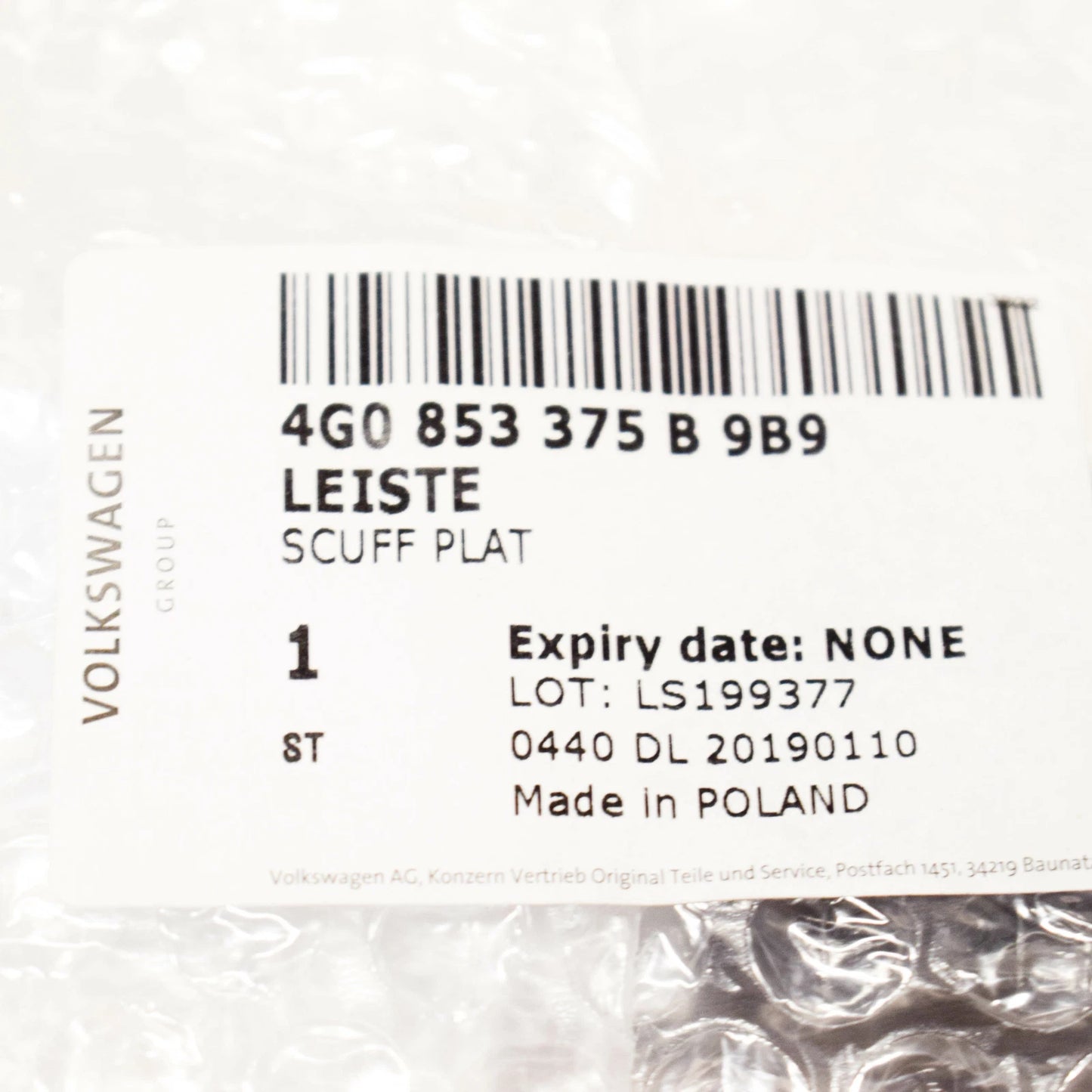 NEW AUDI A6 C7 LEFT REAR DOOR SILL STRIP S-LINE 4G0853375B9B9